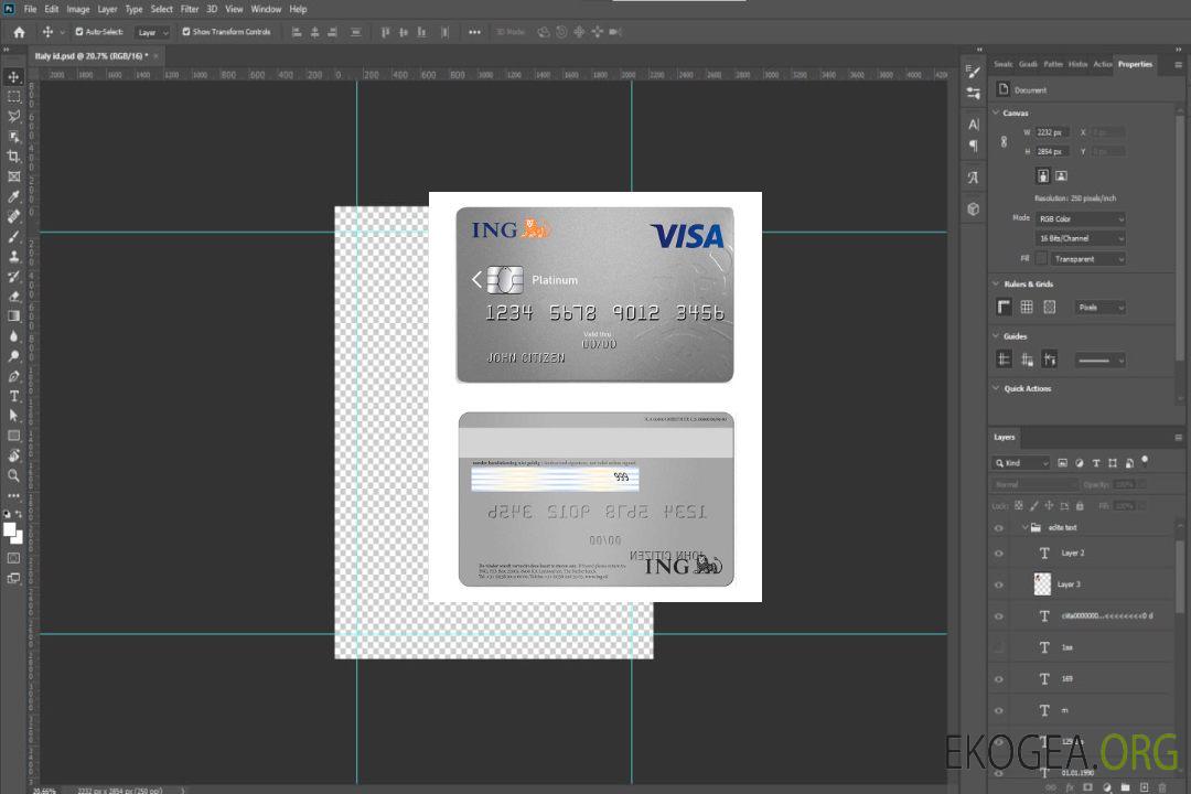 Carte visa ING Bank Pays-Bas template Carte visa ING Bank Pays-Bas template